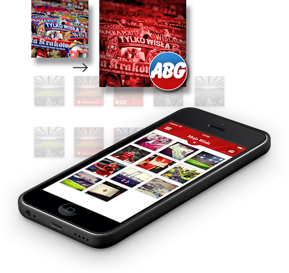 Wisła Kraków gallery app screen